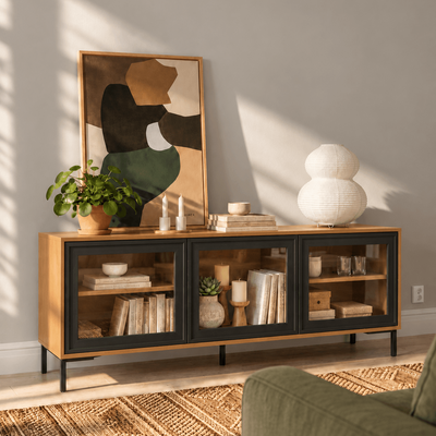Rack 136cm Puertas de Vidrio - Linea Refresh