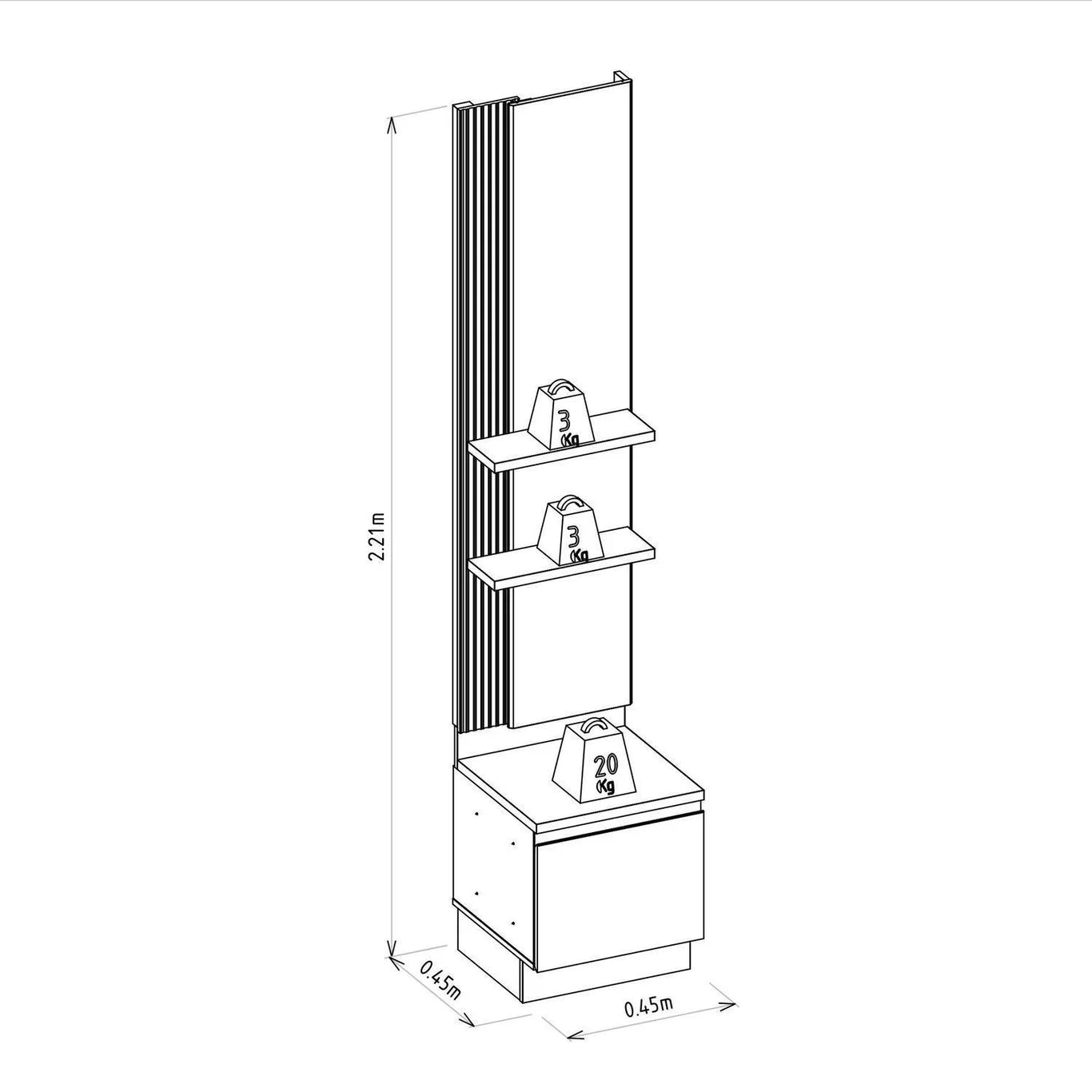 Modulo Lateral - Magnum 45CM con Led