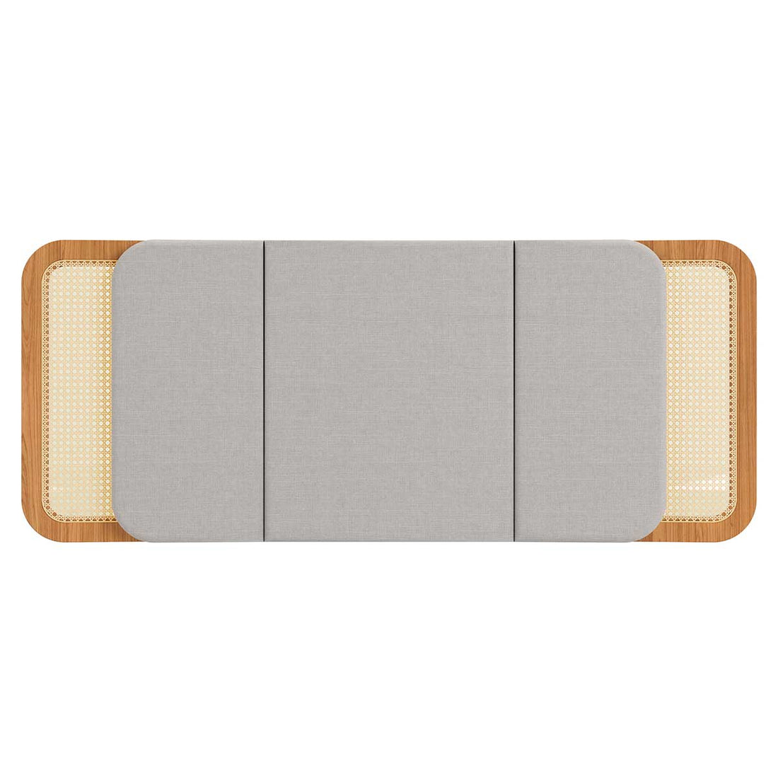 Respaldo de Cama Valeria con Ratan Natural 170cm Curvo - 100% MDF