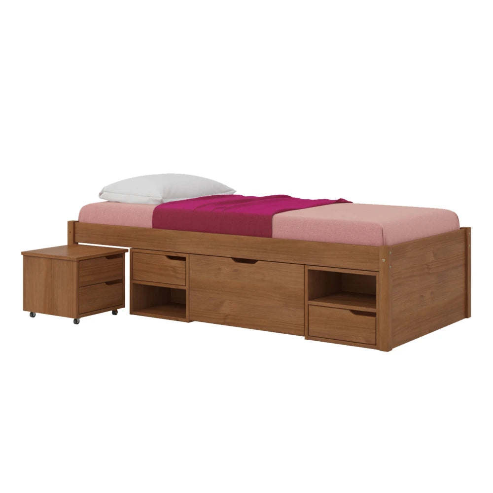 Cama Madera Maciza Con Cajones 1 plaza  Andora