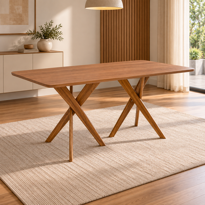 Juego de Comedor Catalina 1.80cm con 6 sillas Selene - Madera Maciza