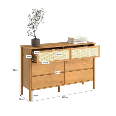 Comoda Semira Rattan - Madera Maciza