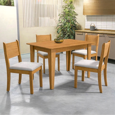 Juego de Comedor Melina 120CM + 4 Sillas Cora