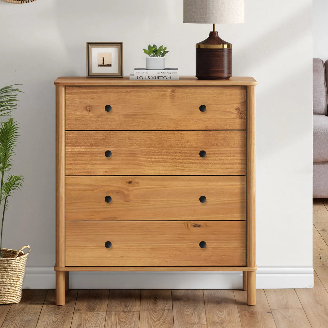 Comoda Apama 90CM 4 Cajones - Madera Maciza