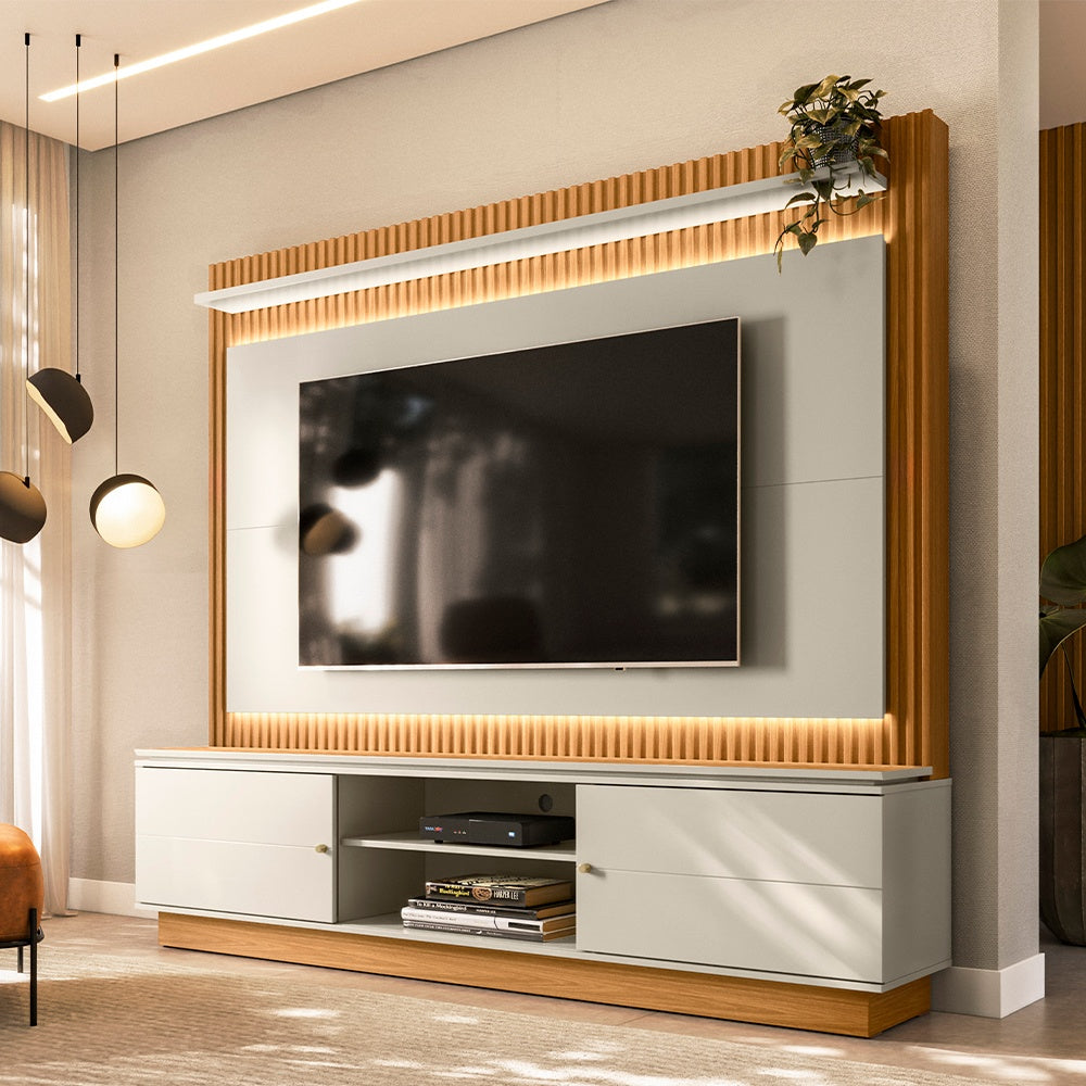 Rack con Panel Guararapes 215cm con kit Led MDF/MDP