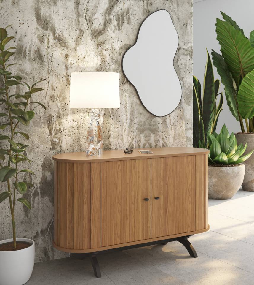 Aparador Prime Recibidor Curvo 130cm 100% MDF - Linea Factory
