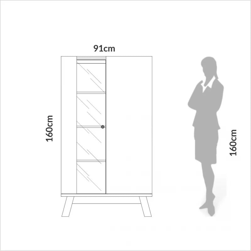 Cristalera Linea Lisboa Vidrio y 2 Puertas 100% MDF