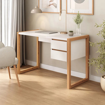 Escritorio con cajones 120cm Atena - Patas en Madera Maciza
