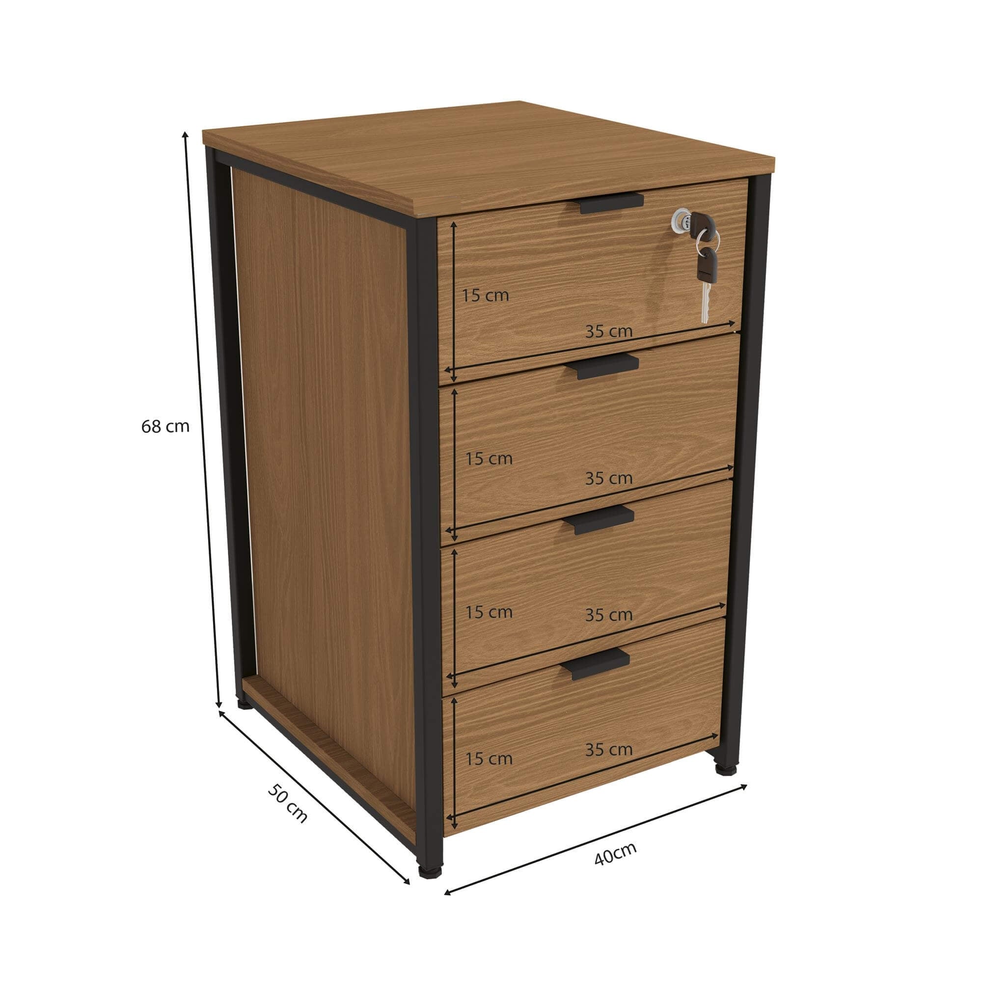 Cajonera con llave - Linea Industrial