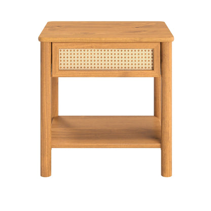 Mesa de luz Semira Ratan - Madera Maciza
