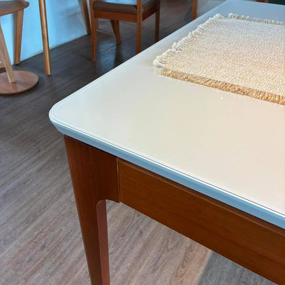 Mesa Mira Rectangular - Madera Maciza y Vidrio Sobrepuesto