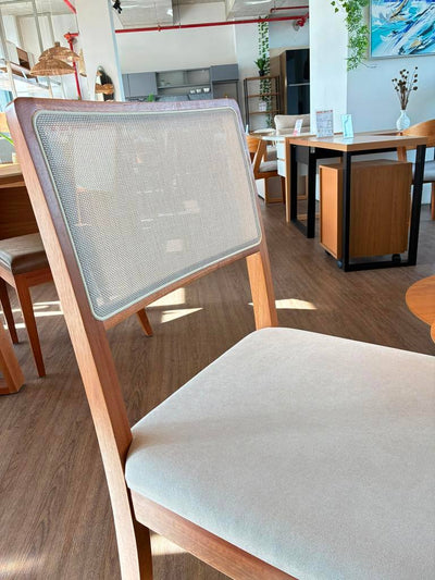 Juego de Comedor Mira con Vidrio Sobrepuesto Blanco con 6 Sillas Lola