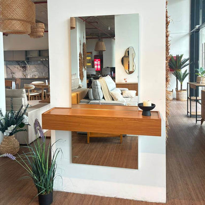 Espejo con Estante de Pared Decoración 100% MDF con Cajon - Balton Hogar