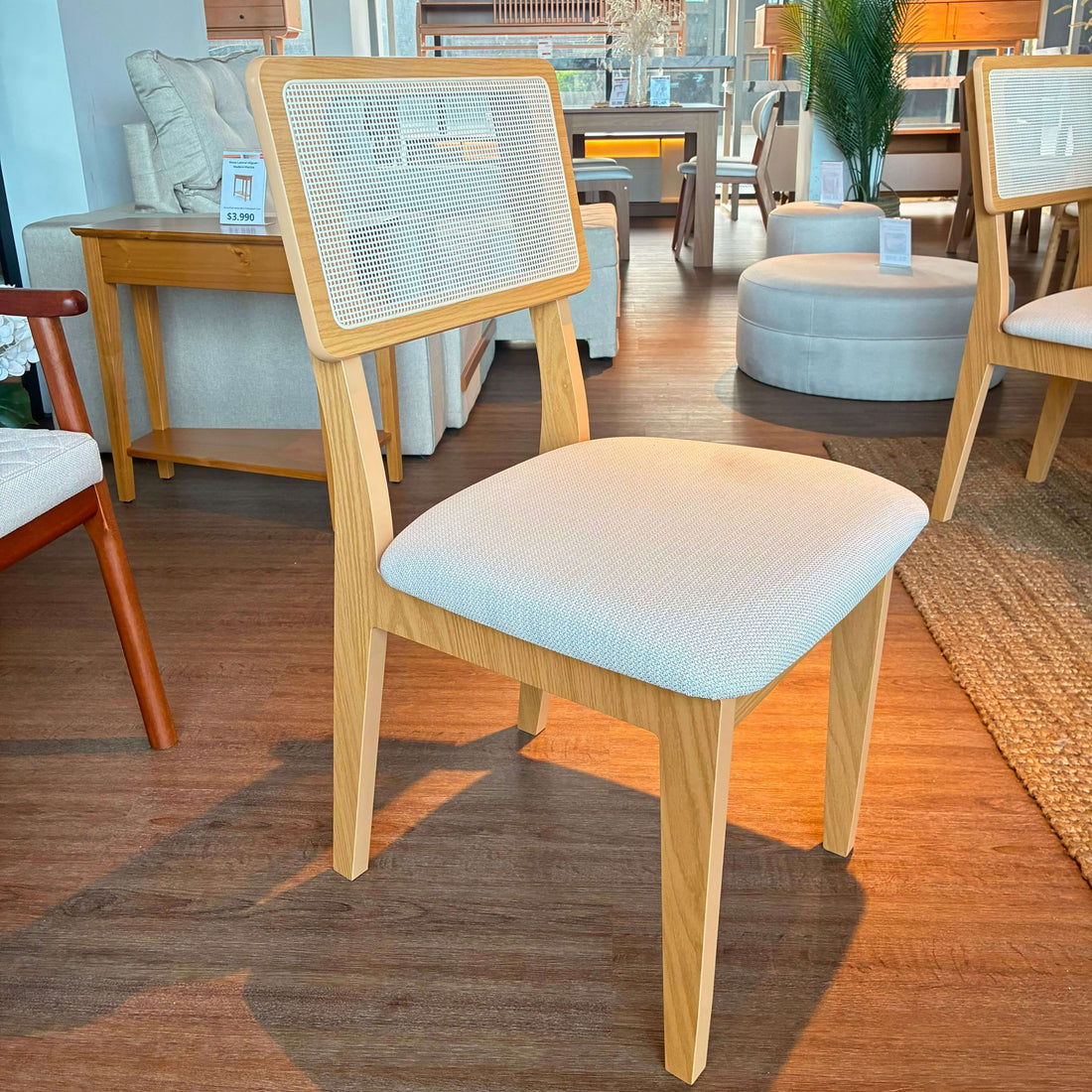 Silla de comedor Monica 100% MDF con RATAN