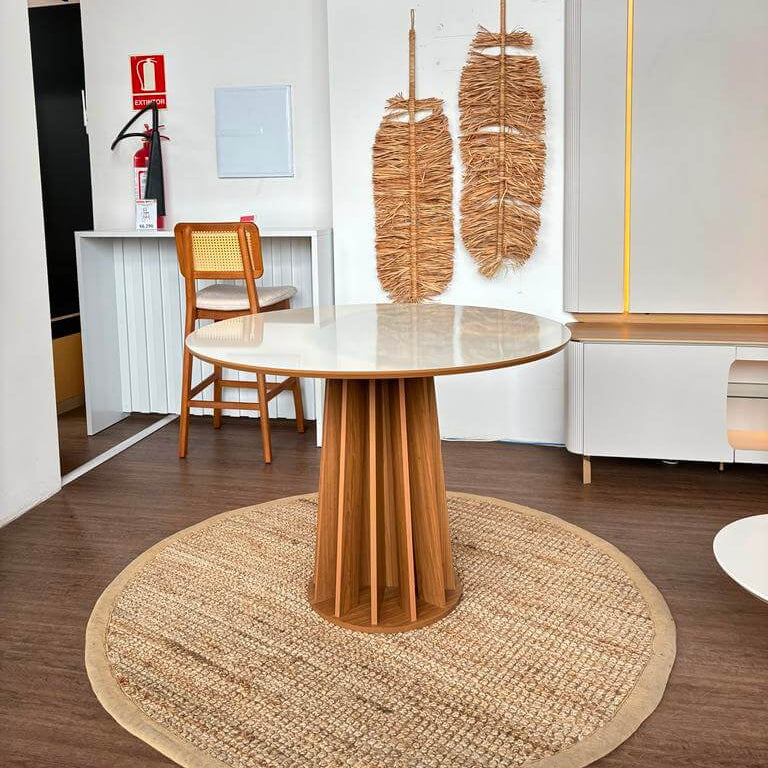 Mesa de Comedor Berlin Redonda 105CM - 100% MDF
