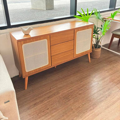 Aparador Ratan Sintetico 135CM 100% Mdf Nórdico C/ 2 Puertas y 3 Cajones (Producto armado en el showroom)