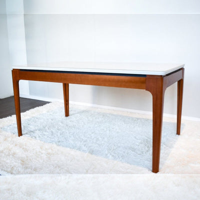 Mesa Mira Rectangular - Madera Maciza y Vidrio Sobrepuesto