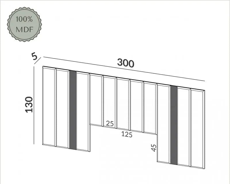 Respaldo de cama Lorena 300CM - Lino