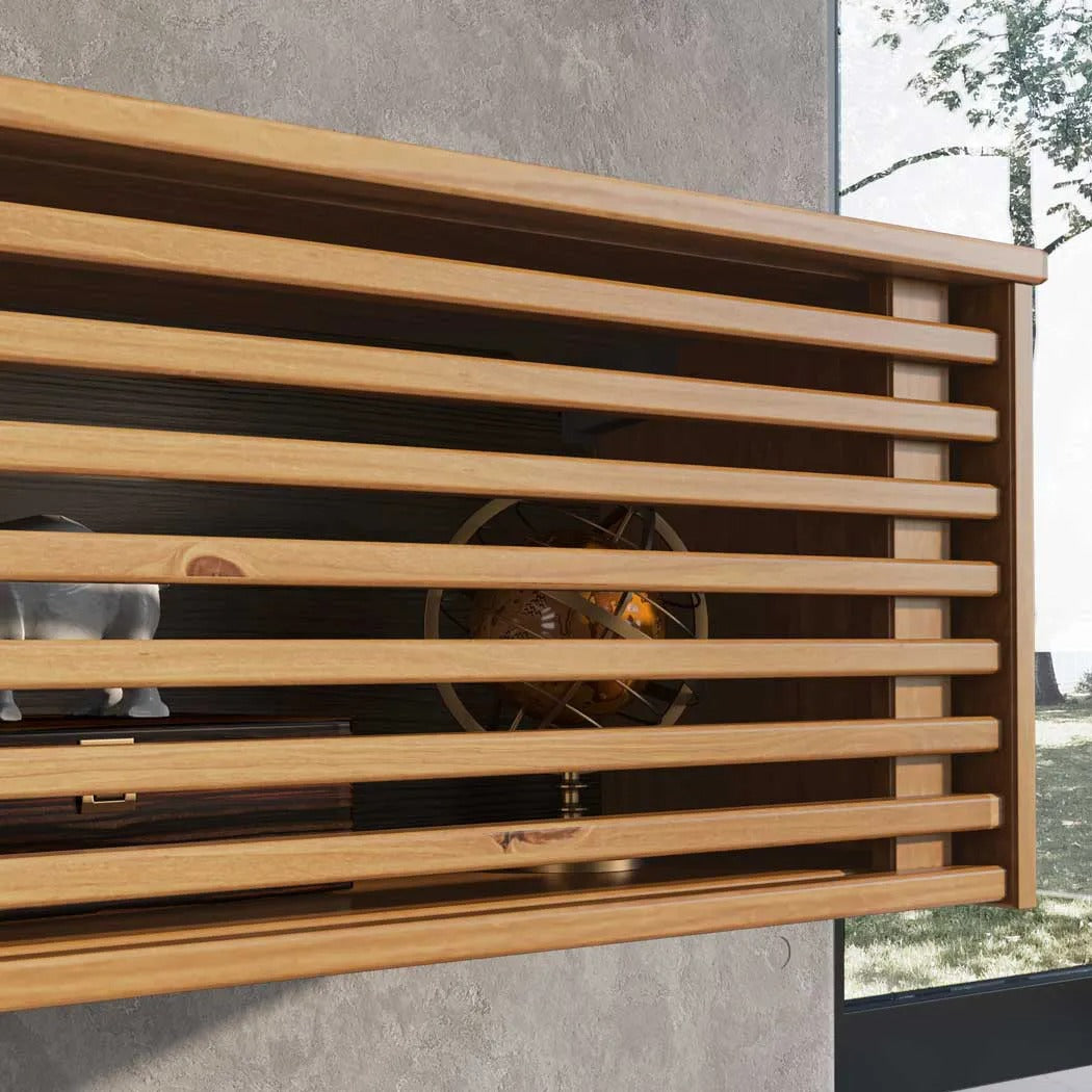 Rack Suspendido TV 175CM Ripado Riven - Madera Maciza