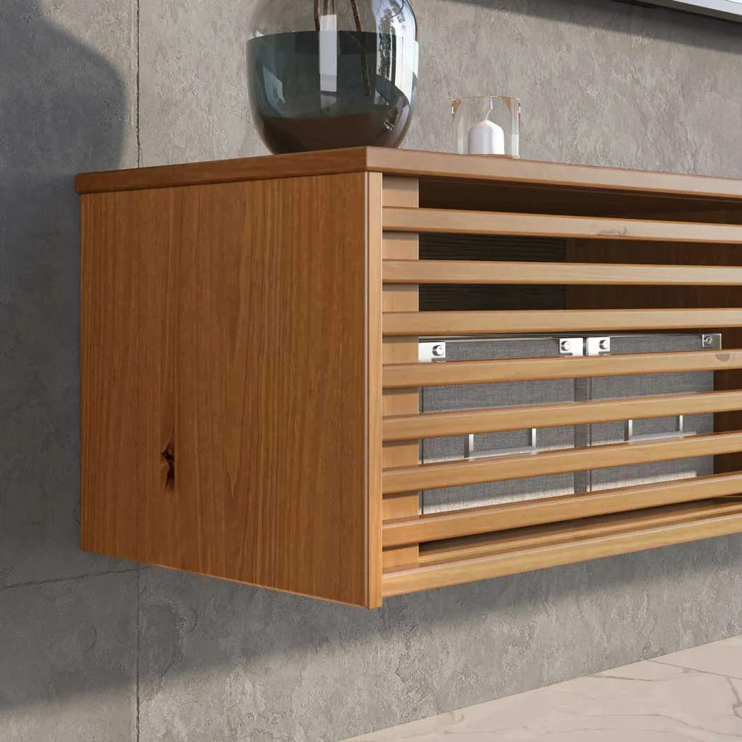 Rack Suspendido TV 175CM Ripado Riven - Madera Maciza