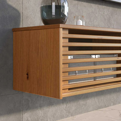 Rack Suspendido TV 175CM Ripado Riven - Madera Maciza