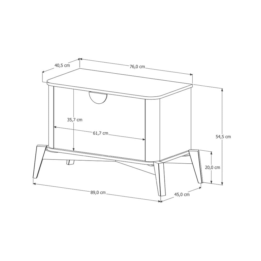 Mesa de Luz 89CM - Linea Buriti 100% MDF