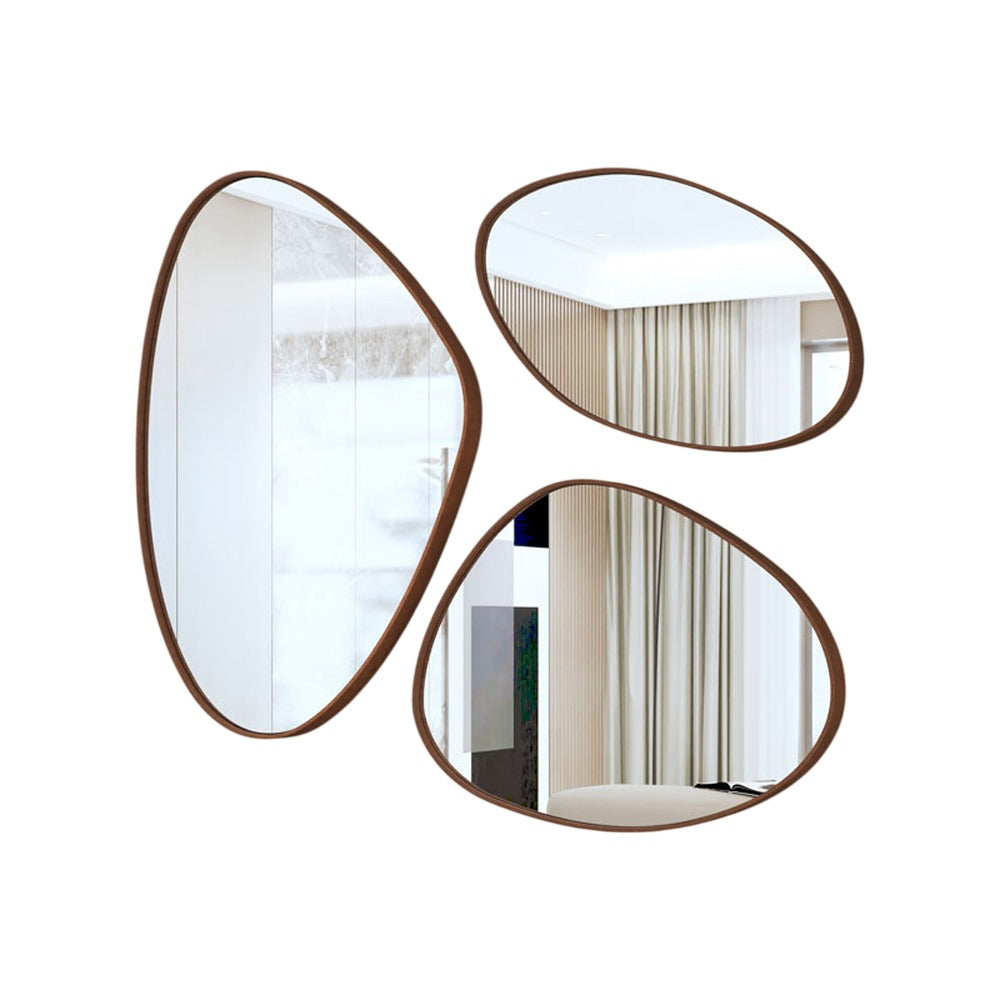 Kit X3 Espejo Organico Irregular Alamanda