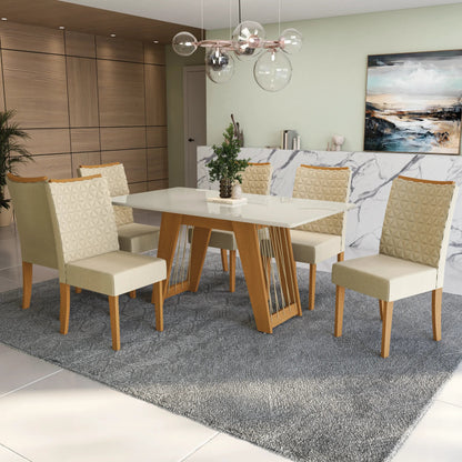 Juego de Comedor Milena con 6 Sillas - Vidrio