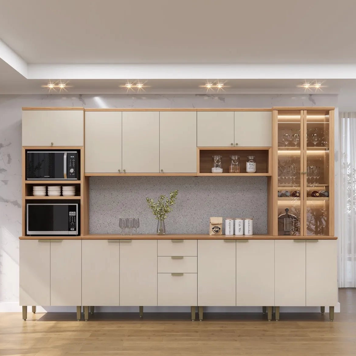 Cocina Modulada Selene KIT - 330CM - 100% MDF con Led