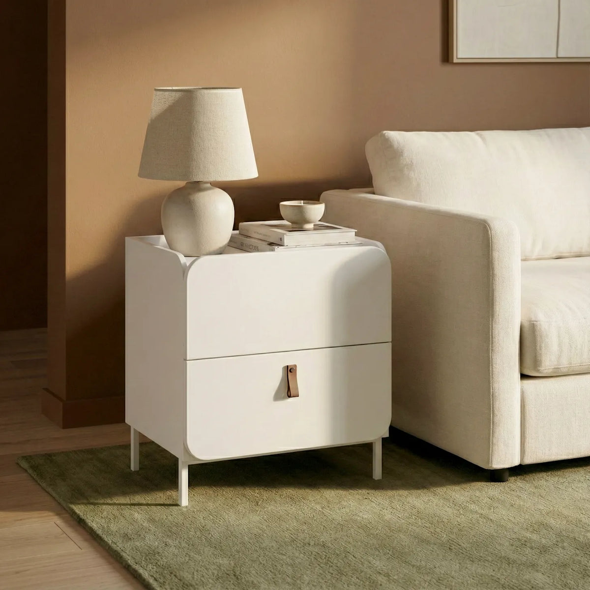 Mesa Curve 2 Cajones - 50CM Patas Metal