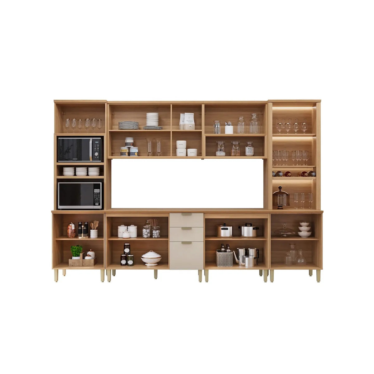 Cocina Modulada Selene KIT - 330CM - 100% MDF con Led
