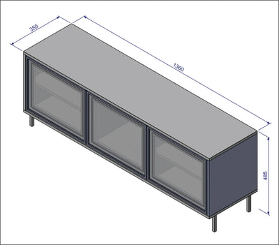 Rack 136cm Puertas de Vidrio - Linea Refresh