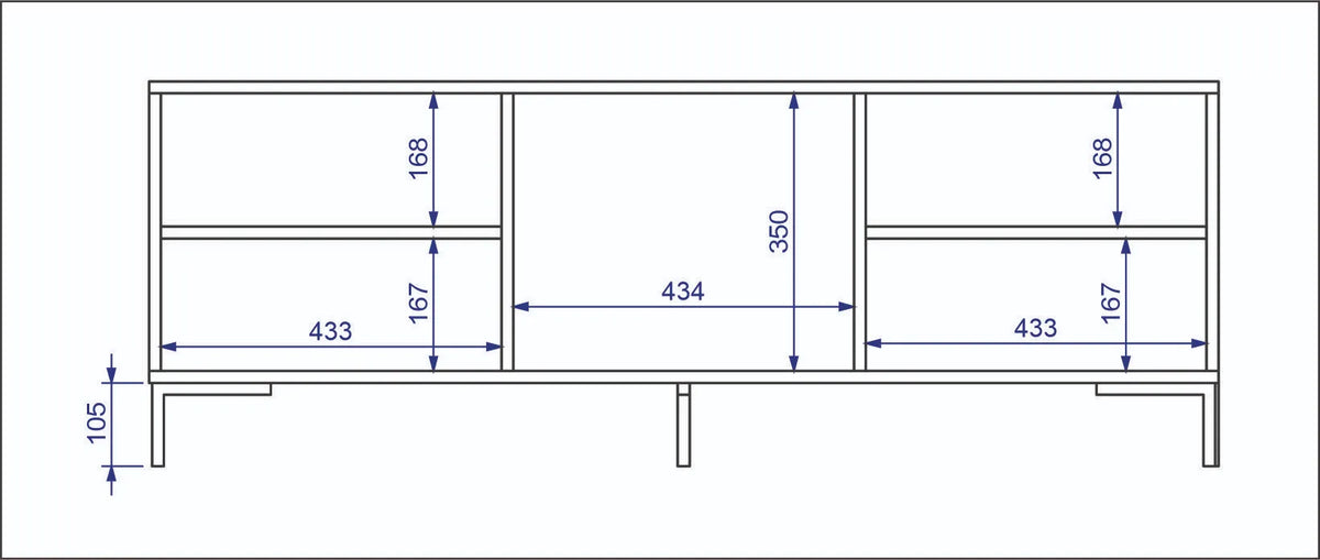 Rack 136cm Puertas de Vidrio - Linea Refresh