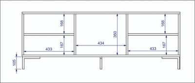 Rack 136cm Puertas de Vidrio - Linea Refresh