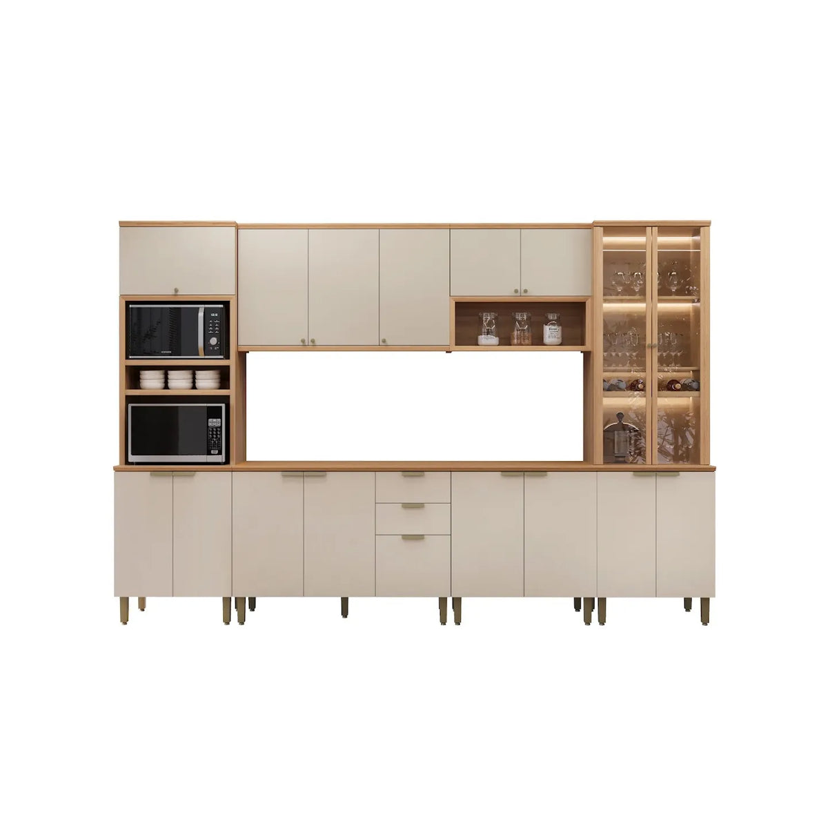 Cocina Modulada Selene KIT - 330CM - 100% MDF con Led