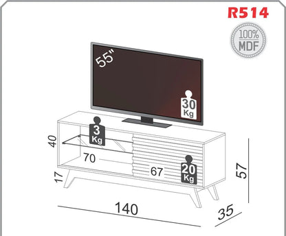 RACK BRISA 140CM - 100% MDF