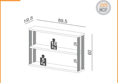 Estante Flotante F26 - Linea Factory
