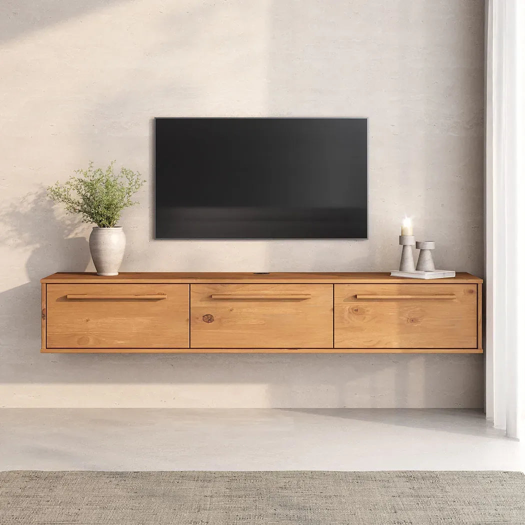 Rack TV 180CM Suspendido/Flotante Trega - Madera Maciza