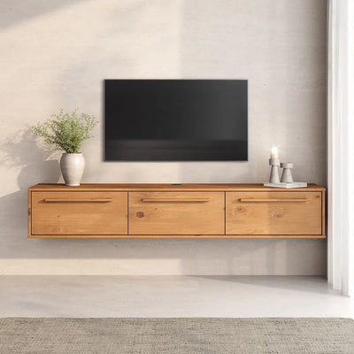 Rack TV 180CM Suspendido/Flotante Trega - Madera Maciza