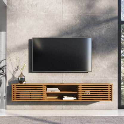 Rack Suspendido TV 175CM Ripado Riven - Madera Maciza