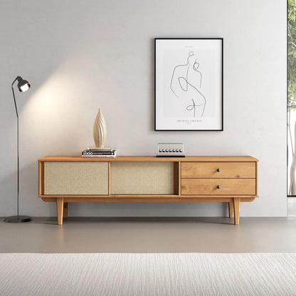 Rack TV 175CM con Ratan Serena - Madera Maciza