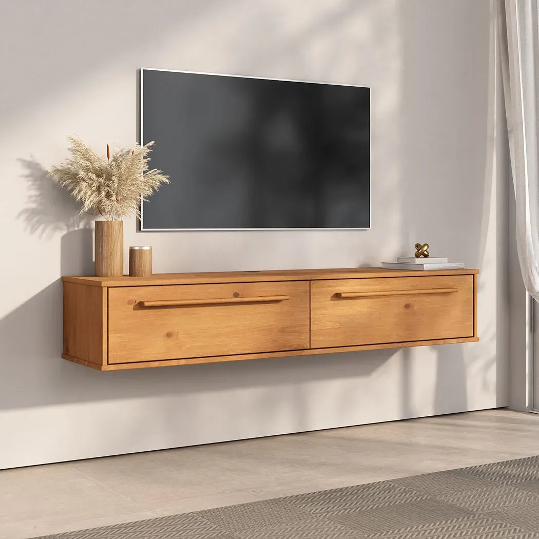 Rack TV 145cm Suspendido/Flotante Trega - Madera Maciza