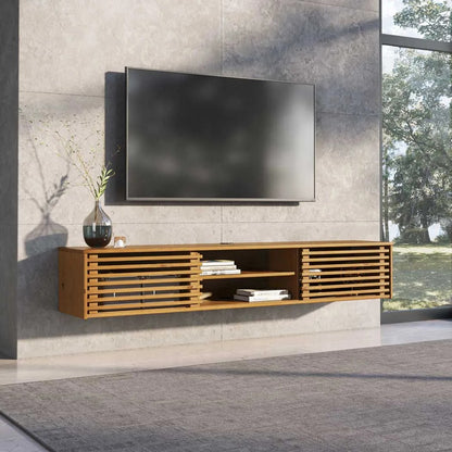 Rack Suspendido TV 175CM Ripado Riven - Madera Maciza