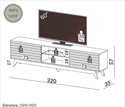 RACK BRISA 220CM - 100% MDF