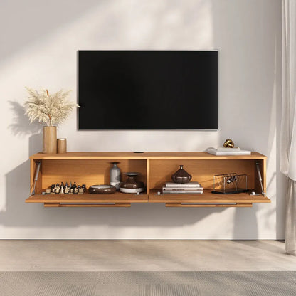 Rack TV 145cm Flotante Trega - Madera Maciza