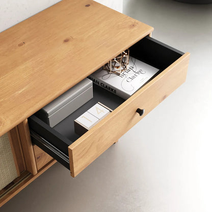 Rack TV 175CM con Ratan Serena - Madera Maciza
