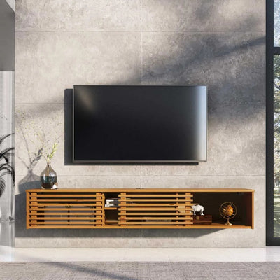 Rack Suspendido TV 175CM Ripado Riven - Madera Maciza