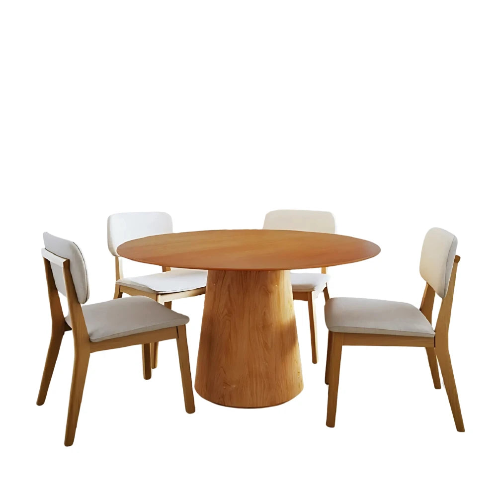 Juego de Comedor Zara con Sillas Boucle Classic Madera Maciza - Línea Manhattan