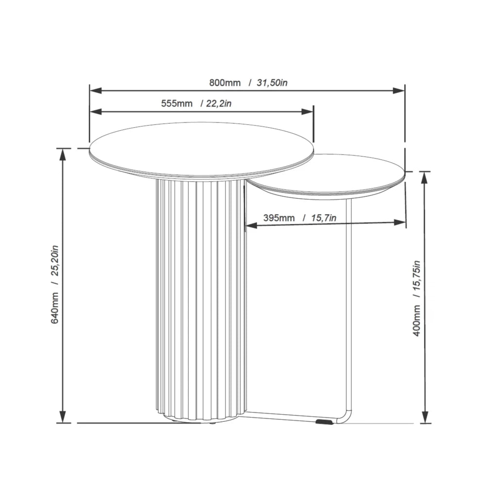 Mesa de auxiliar Doble - Side Living - Linea Manhattan -