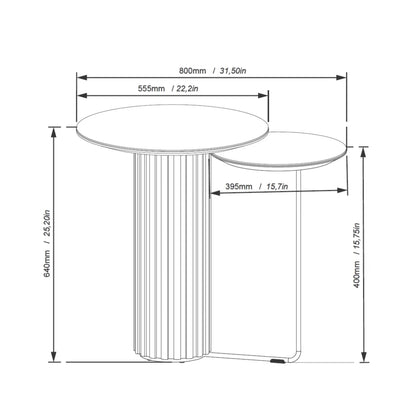 Mesa de auxiliar Doble - Side Living - Linea Manhattan -